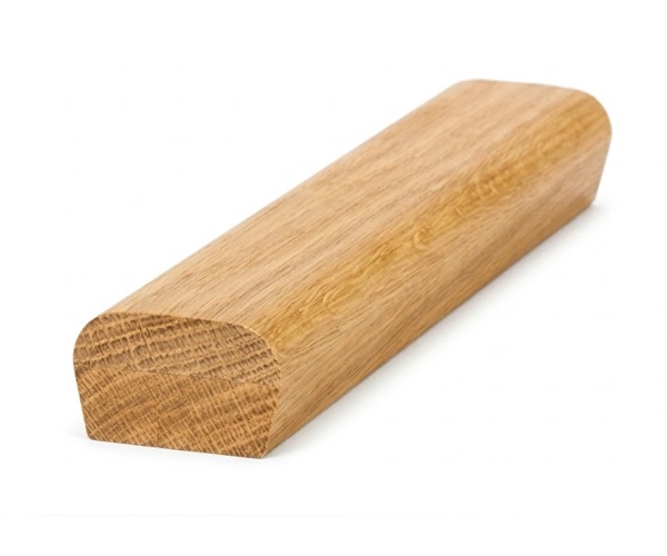 Ungrooved White Oak Modern Handrail For Bracket Glass